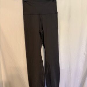High-Waisted charcoal Leggings with ankle cinch